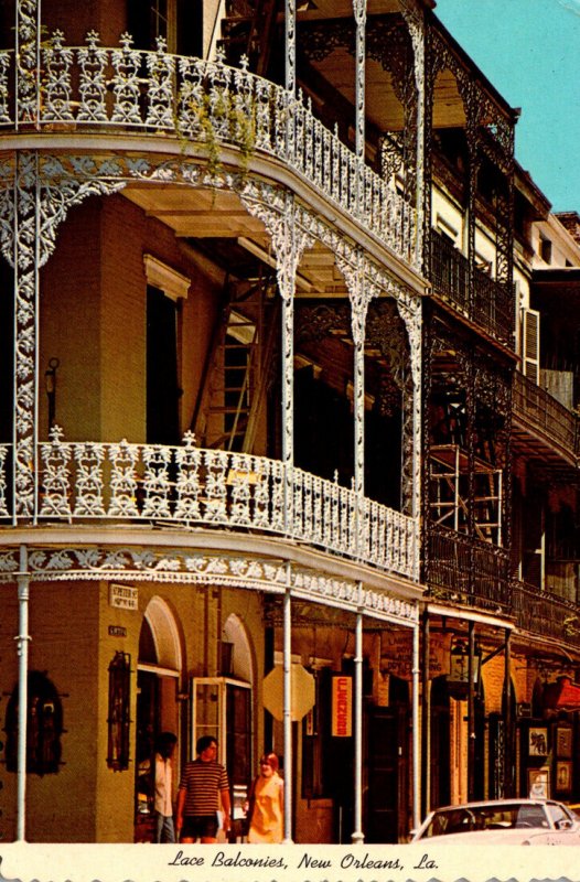 Louisiana New Orleans Lace Balconies At Royal and St Peters