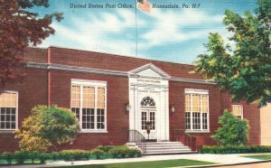 Vintage Postcard 1930s United States Post Office Building Honesdale Pennsylvania