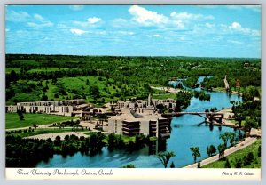 Trent University, Peterborough Ontario, Chrome Aerial View Postcard