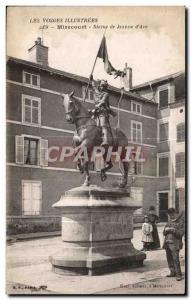 Old Postcard Illustrated Vosges Mirecourt statue of Joan of Are
