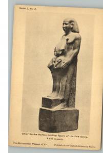 God Osiris Figure Egypt c1910 Postcard