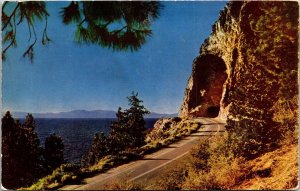 Nevada Side Lake Tahoe Hwy 50 Cave Rock Lake Dr NV Postcard VTG UNP Mike Roberts 