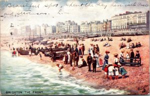 Brighton, The Front Tucks 7054 Brighton Vintage Postcard A50