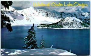 Postcard - Crater Lake and Wizard Island, Crater Lake National Park - Oregon