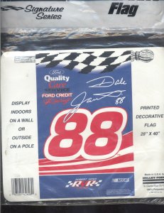 NASCAR SIGNATURE SERIES DECORATION FLAG DALE JARRETT 88 RACING 28X40