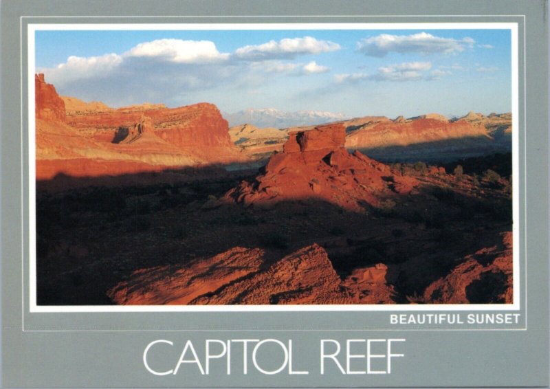 Postcard UT Capitol Reef National Park -  View from Panorama Point - Sunset