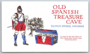 Sulphur Springs Gravette AR~Spanish Treasure Cave~Dubloons in Chest~Artist 1960