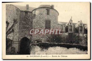 Postcard Old Dourdan S and O castle entrance