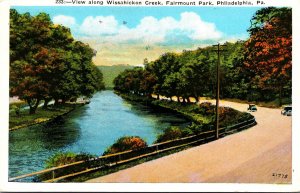 Pennsylvania Philadelphia Fairmount Park View Along Wissahicken Creek 1934