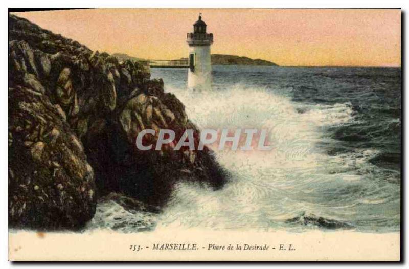 Old Postcard Lighthouse Desirade Marseille