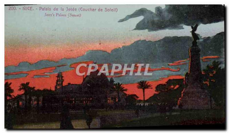 Old Postcard Nice Palais de la Jetee Sunset