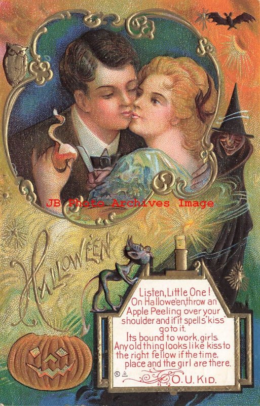 Halloween, Nash No 6b-3, OU Kid, Woman Throwing Apple Peel over Shoulder