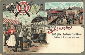 1909 Germany Gruss Vom Schützenfest Leipzig Postcard