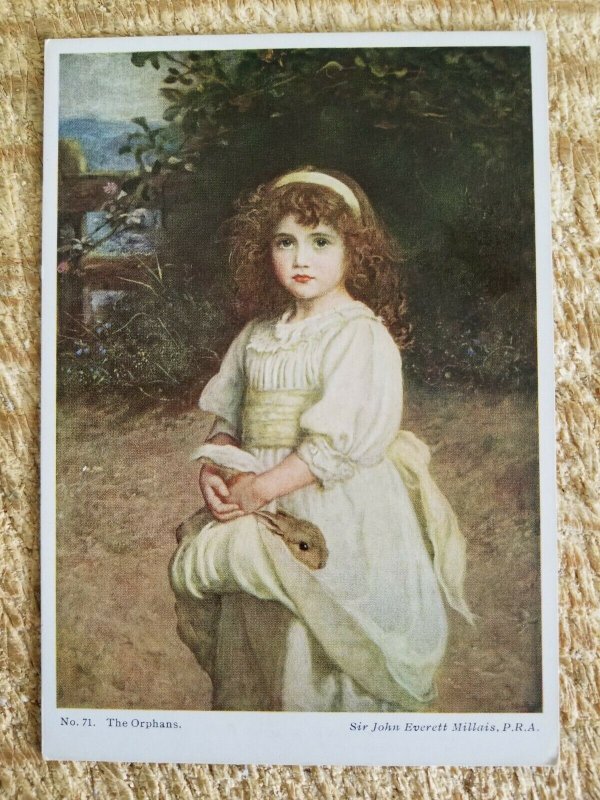 THE ORPHANS BY MILLAIS.VTG ART POSTCARD*P57