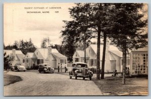 1943  Skowhegan  Maine  Tourist Cottages at Lakewood    Postcard