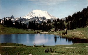 Mt Rainier Tipsu Lake Rainier National Park camping facilities nature P Postcard