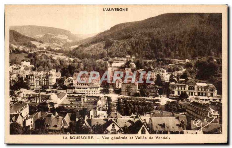 Old Postcard LA BOURBOULE - General view and Vallee Vendeix