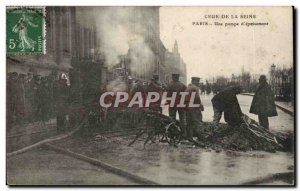 Paris - Crue of the Seine - January 1910 - One of Pump & # 39epaisement - Old...