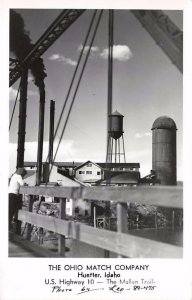 RPPC OHIO MATCH COMPANY Huetter, Idaho Mullan Trail Vintage Postcard c1950s