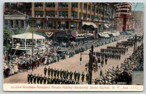 Buffalo NY~Modern Woodmen Parade*~CMBA** Banner~Wheat's Ice Cream Stand~c1910 PC 