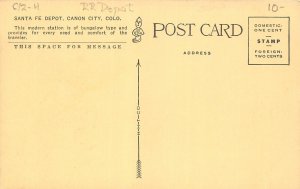 J7/ Canon City Colorado Postcard c1910 AT&SF Railroad Depot Station 26