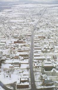 Granby Quebec QC Downtown Aerial View Vue Winter c1985 Postcard D17