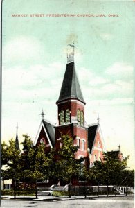 Postcard OH Lima Market Street Presbyterian Church 1908 F14