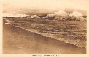 ASBURY PARK NJ HEAVY SURF ALBERTYPE SEPIA POSTCARD