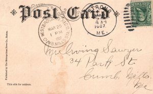 High School Strong Maine ME Education Building Vintage Postcard 1907