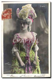 Old Postcard Woman Cigale Theater Jancy