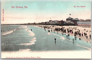 Maine ME, On the Beach, Old Orchard Coastal Scene, Crowded Shoreline, Postcard