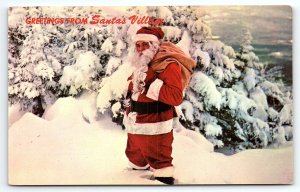1950s GREETINGS FROM SANTA'S VILLAGE JEFFERSON NEW HAMPSHIRE NH POSTCARD P2042