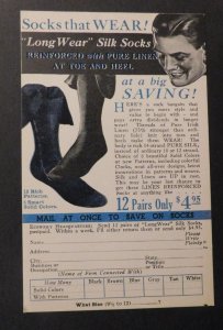 Mint USA Advertisement Postcard Long Wear Silk Socks New Process Company