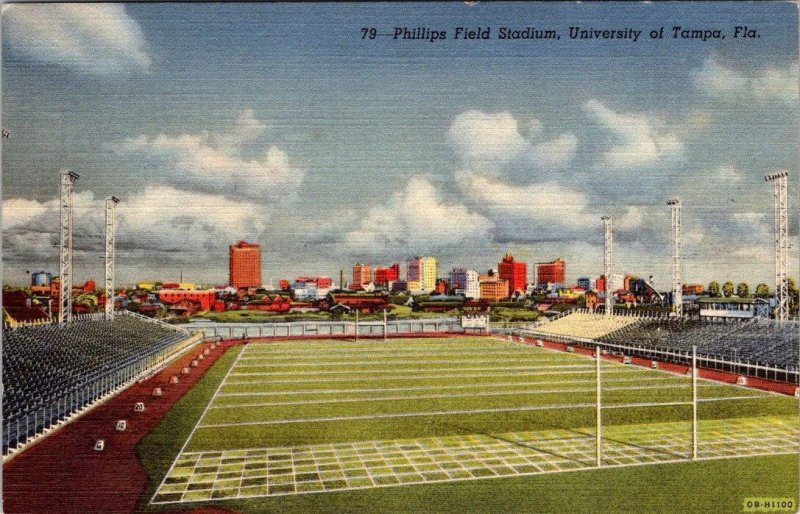 2~Postcards Florida  PHILLIPS FIELD STADIUM University Of Tampa GAME~BAND~NIGHT