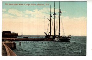 Petitcodiac River at High Water, Three Masted Schooner, Moncton, New Brunswick,