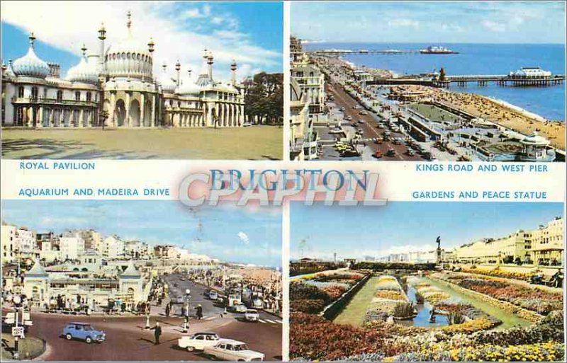 Modern Postcard Brighton Royal Pavilion Kings Road and West Pier Aquarium and...