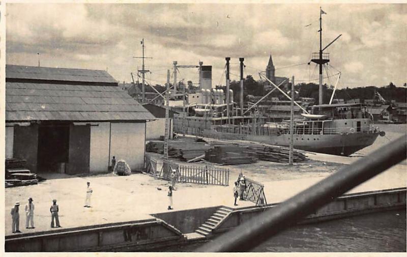 MARTINIQUE : carte photo (vers 1930) le port (fort de France ?)  - tres bon etat