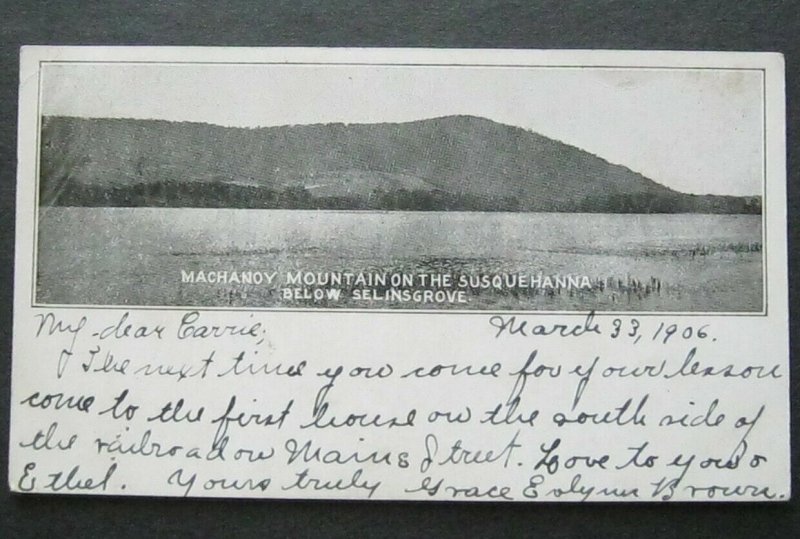 Machanoy (Mahonoy) Mountain On The Susquehanna Below Selinsgrove PA 1906 UDB  