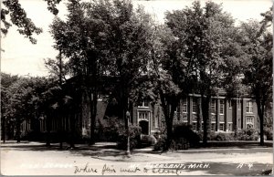 Real Photo Postcard High School in Mt. Pleasant, Michigan