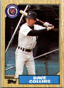1987 Topps Baseball Card Dave Collins Detroit Tigers sk13722