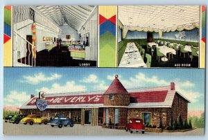 1940 Oklahoma City Postcard Beverly Drive-In Block North State Capitol Building