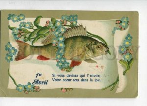3146584 1st April FISH Fishing w/ Letter MAILMAN Vintage PC