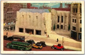 Chicago Illinois, 1940 W-G-N Studios, Tribune Square, Radio Building, Postcard