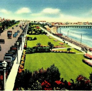 Long Beach California Beach Front East Ocean Ave Vintage Linen Unposted