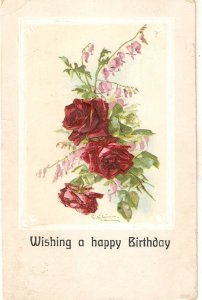 Catnerine Klein. Beaitigul roses Old vintage american greetings postcard