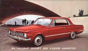 64 Valiant Signet 200 2-Door Hardtop CLASSIC CAR AD Old Postcard