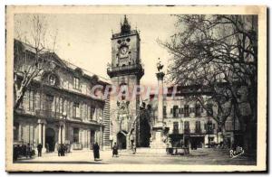 Old Postcard Aix en Provence Place of & # City 39hotel and belfry