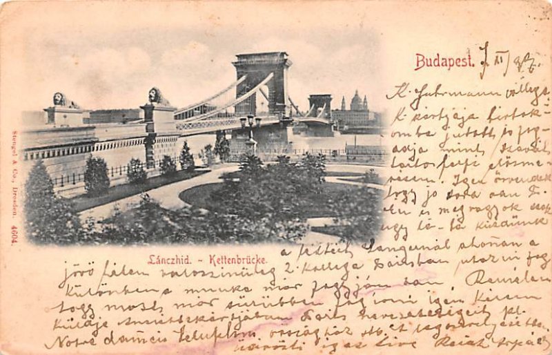 Lanczhid Kettenbrucke Budapest Republic of Hungary 1899 