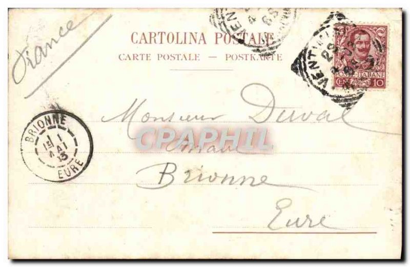 Postcard Old San Remo La Passeggiata