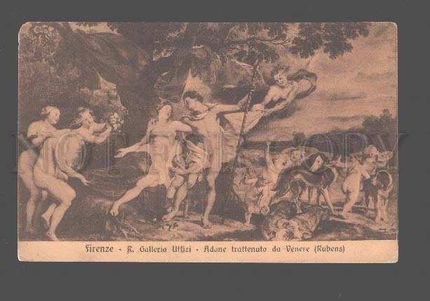 3081146 Nude Angels w/ DIANA & GREYHOUND by RUBENS Vintage PC